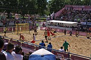 Deutsch: Beachhandball bei den Olympischen Jugendspielen 2018; Tag 4, 10. Oktober 2018; Jungs, Vorrunde, Gruppe B - Italien-Argentinien 1:2 English: Beach handball at the 2018 Summer Youth Olympics at 10 October 2018 – Boys Preliminary Round Group B‎ – Italy-Argentina 1:2