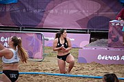 Deutsch: Beachhandball bei den Olympischen Jugendspielen 2018; Tag 6, 12. Oktober 2018; Mädchen, Hauptrundenspiel – Kroatien-Paraguay 2:0 English: Beach handball at the 2018 Summer Youth Olympics at 12 October 2018 – Girls Main Round – Croatia-Paraguay 2:0