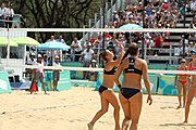 Deutsch: Beachvolleyball bei den Olympischen Jugendspielen 2018; Tag 11, 17. Oktober 2018; Mädchen, Finale – Italien (Claudia Scampoli & Nicol Bertozzi)- Russland (Maria Woronina & Maria Botscharow) 0:2 (19–21/19–21) English: Beach volleyball at the 2018 Summer Youth Olympics at 17 October 2018 – Girls Final – Italy (Claudia Scampoli & Nicol Bertozzi) - Russia (Maria Voronina & Maria Bocharova) 0:2 (19–21/19–21)