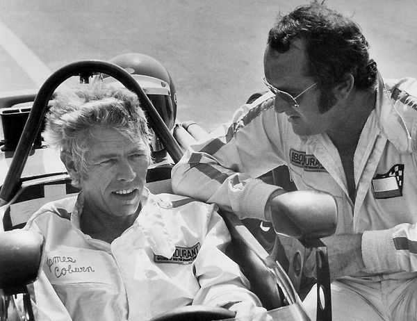 Bob Bondurant teaching Coburn in 1972