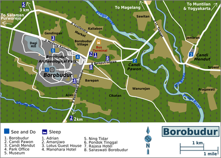 Map of the Borobudur area