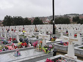 Serbian Orthodox cemetery in Bratunac. Bratunac-Serbian-Cemetery-Bosnia-War.jpg