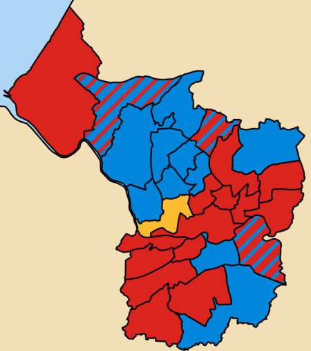 1976 local election results in Bristol Bristol local election results 1976.png