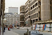 The Broadgate, built on the site of Broad Street, in March 1989 Broad Street station site geograph-3270144-by-Ben-Brooksbank.jpg