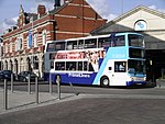 George Clooney in an advertisement on a bus in the United Kingdom