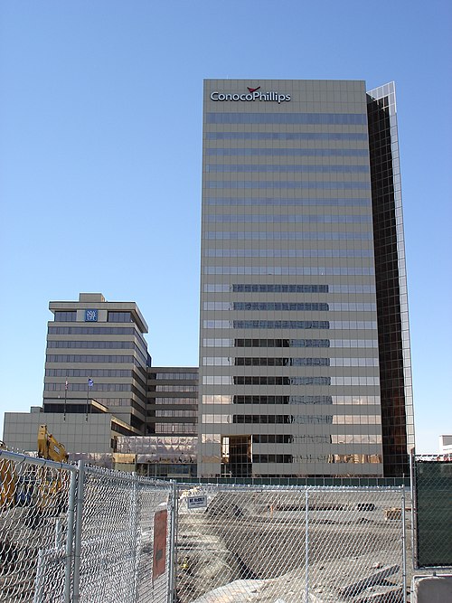 The Conoco-Phillips Building in downtown Anchorage, constructed in 1983 as the ARCO Tower, is the company's Alaska headquarters as well as the tallest