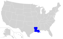 Cajun language distribution in the United States. Cajun USC2000 PHS.svg