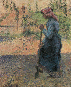 Etude de paysanne en plein air (paysanne bêchant) (Camille Pissarro)