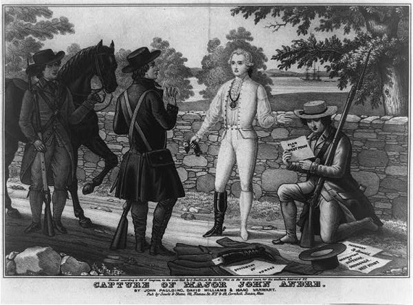 1845 lithograph of André's capture