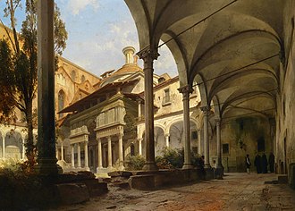 The Basilica di Santa Croce (1858) Carl Georg Anton Graeb Hof mit Capella Pazzi.jpg