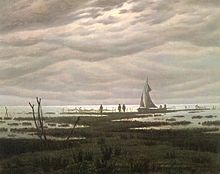 Caspar David Friedrich, Flachlandschaft am Greifswalder Bodden (Seestück, Abend an der Ostsee)