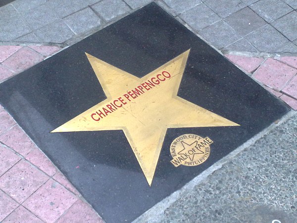 Zyrus's star, bearing the name "Charice Pempengco", his name prior to his gender transition, in the Eastwood City Walk of Fame, the Philippine equival