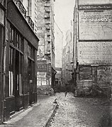 La Rue Tirechamp' al vell Quartier des Arcis, demolit en el curs del perllongament de la Rue de Rivoli