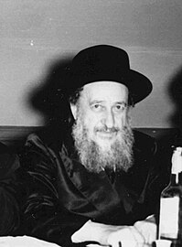 Black-and-white photo of a rabbi