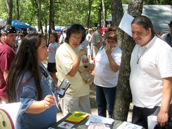 Arts and crafts booths at Cherokee National Holiday in Park Hill, 2007