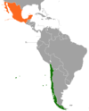 Location map for Chile and Mexico.