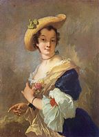 Портрет дамы в соломенной шляпе. Ок. 1750 г. Музей земли Нижняя Саксония, Ганновер