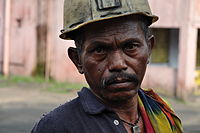 A coal miner in 2009 Coal Miner 1969.JPG