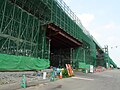 山梨リニア実験線（笛吹市前間田、高架橋工事の様子）