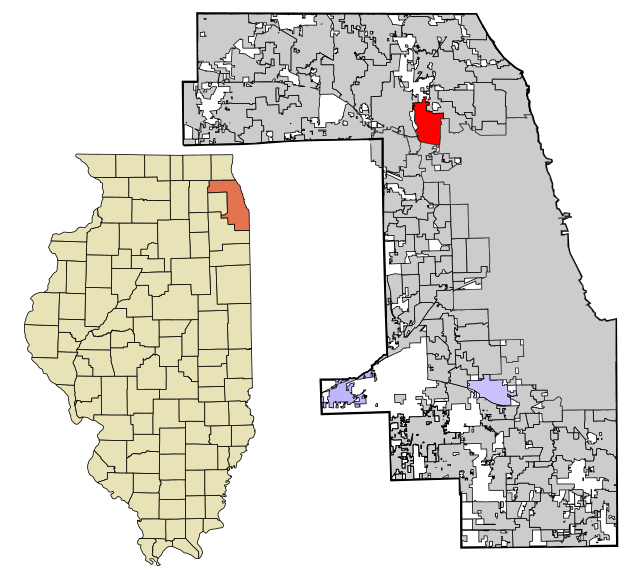 Localizare în Cook County and the state of Illinois.