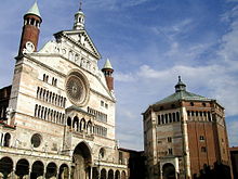 Katredal Cremona tempat guru Monteverdi yaitu Ingegneri menjadi maestro di capella