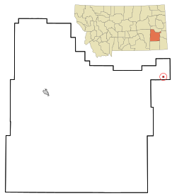 Location of Ismay, Montana