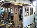 The new cab for a C-16 steam locomotive under restoration in Ogden, Utah, USA.