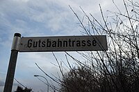 The street Gutsbahntrasse in the village is reminiscent of the railway