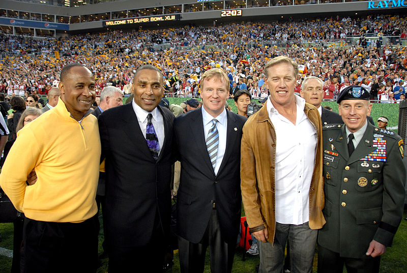 File:David Petraeus, Lynn Swann, Roger Craig, John Elway, Roger Goodell at Super Bowl 43.jpg
