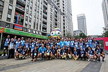 The Argentine delegation at the Youth Olympic Village. Delegacion argentina YOG 2014.jpg