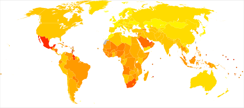 File:Diabetes mellitus world map - DALY - WHO2004.svg