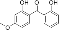 Structuurformule van dioxybenzon