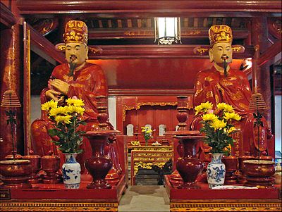 Altars to disciples of Confucius at the Temple of Literature of Hanoi