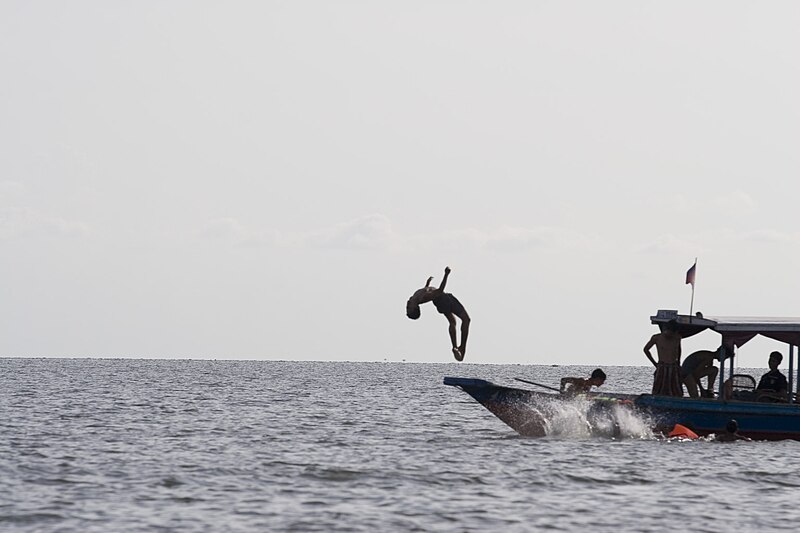 File:Diving into the Mekong River.jpg