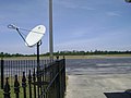 Runway markers and satellite dish at Douglas Municipal Airport (DQH)