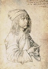 Autoportrait à l'âge de treize ans, 1484. Dessin à la pointe d'argent, Vienne.