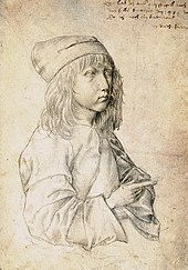 Self-portrait silverpoint drawing by the thirteen-year-old Dürer, 1484. Albertina, Vienna. (Source: Wikimedia)