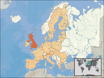 Location of the United Kingdom within Europe a...