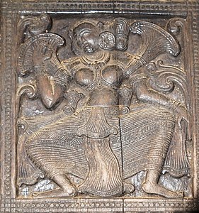Danseuse Apsara du temple Embekka Devalaya à Kandy