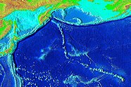 The Hawaiian-Emperor seamount chain on an Elevation World Map. EmperorSeamounts.jpg