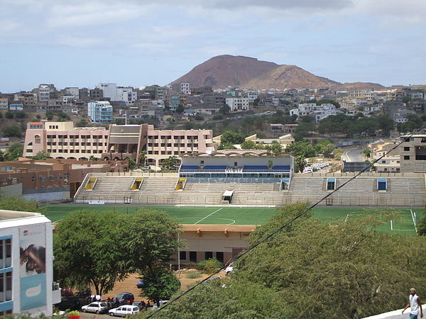 The stadium in 2007 with the view of Monte Vermelho