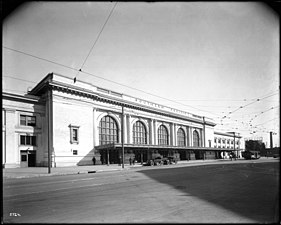 Exterior view of the Southern Pacific Depot, ca.1918 (CHS-5724).jpg