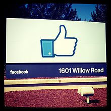 Facebook's valuation steadily increased in the days leading up to the IPO. Facebook Like sign.jpg