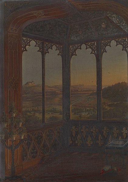 File:Ferdinand Zschäck (1801-77) - A View of Coburg from a Window of Schloss Callenberg - RCIN 402505 - Royal Collection.jpg