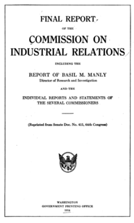 <span class="mw-page-title-main">Commission on Industrial Relations</span> 1912 US Congressional commission