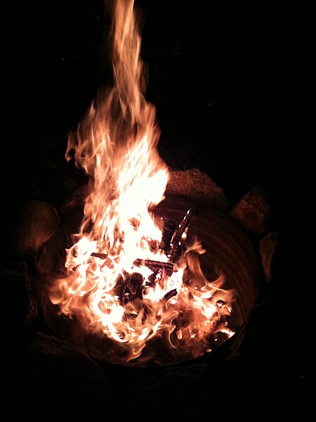 File:Fire in a fire pit.jpg