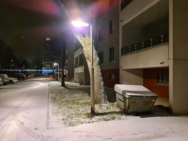 File:First snow at Rautkalliontie 7 in Havukoski, Vantaa, Finland, 2021 November - 2.jpg