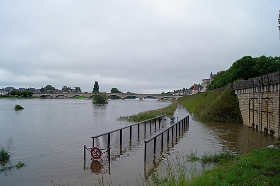 The Loire near Amboise during the flood in June 2016