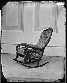 Chair in which President Lincoln was sitting when shot (Mathew B. Brady)