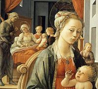 Madonna with Child with scenes of life of St. Anne (1452), detail